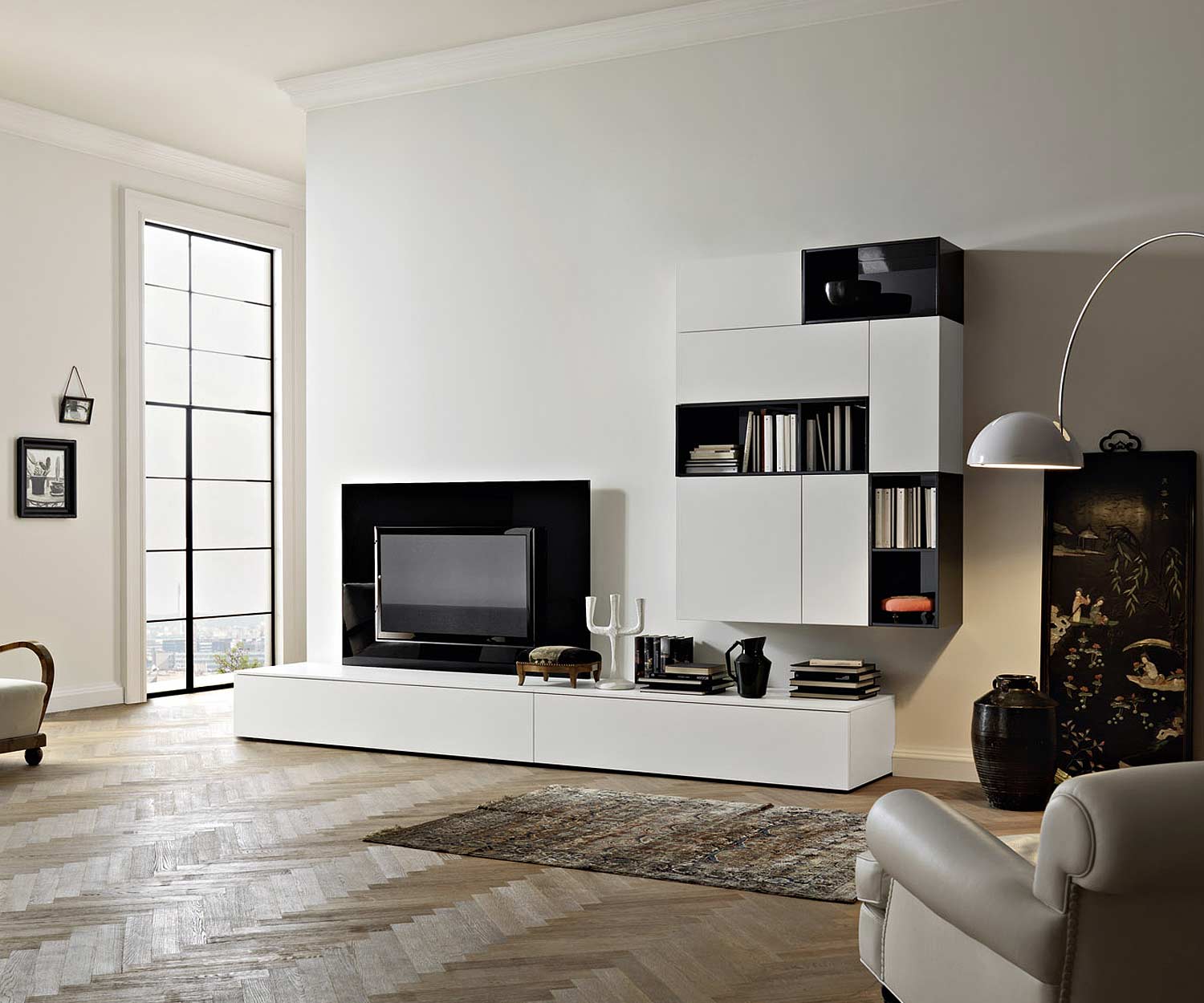 TV design wandpaneel zwart hoogglans TV design wandpaneel zwart hoogglans