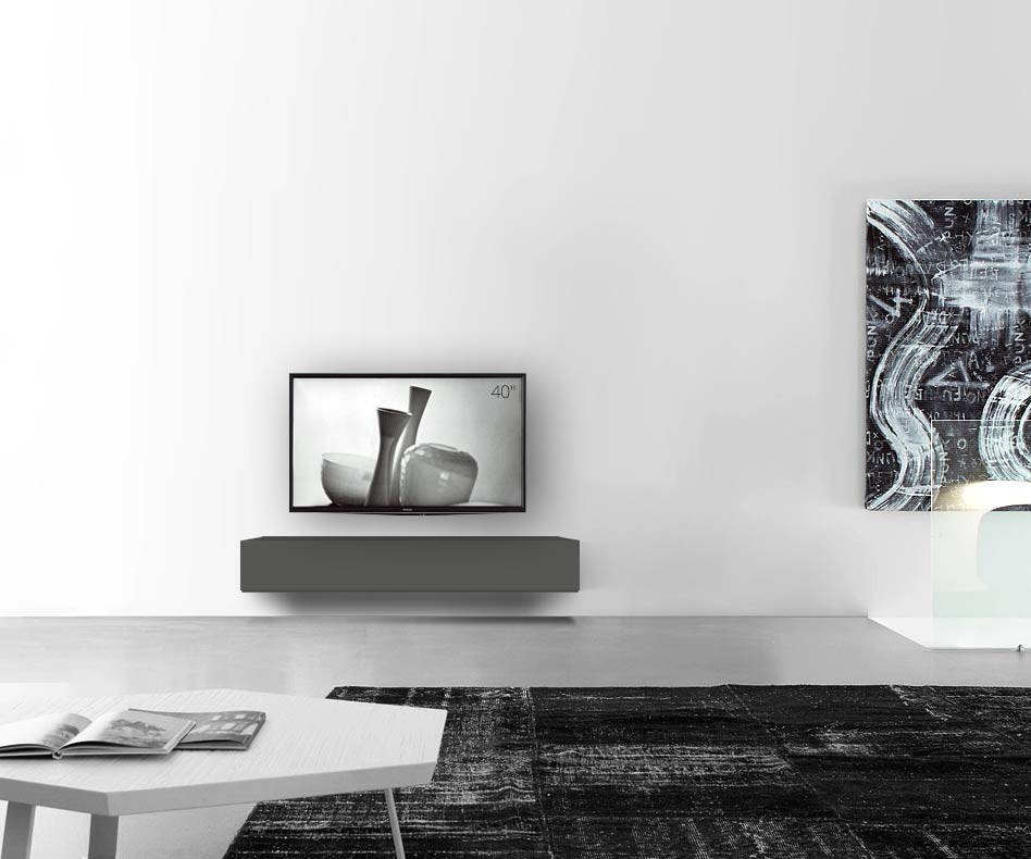 /Design lowboard wand B150 H25 5 mat donkergrijs /Design lowboard wand B150 H25 5 mat donkergrijs