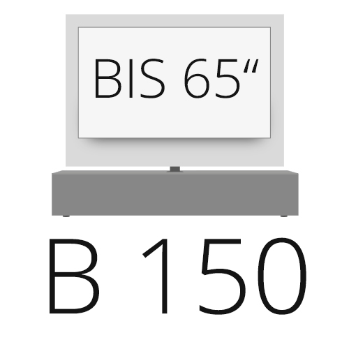 B 150 cm tot 65 inch tv