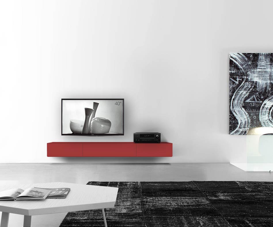 /Design lowboard wand B210 H25 5 mat rood /Design lowboard wand B210 H25 5 mat rood