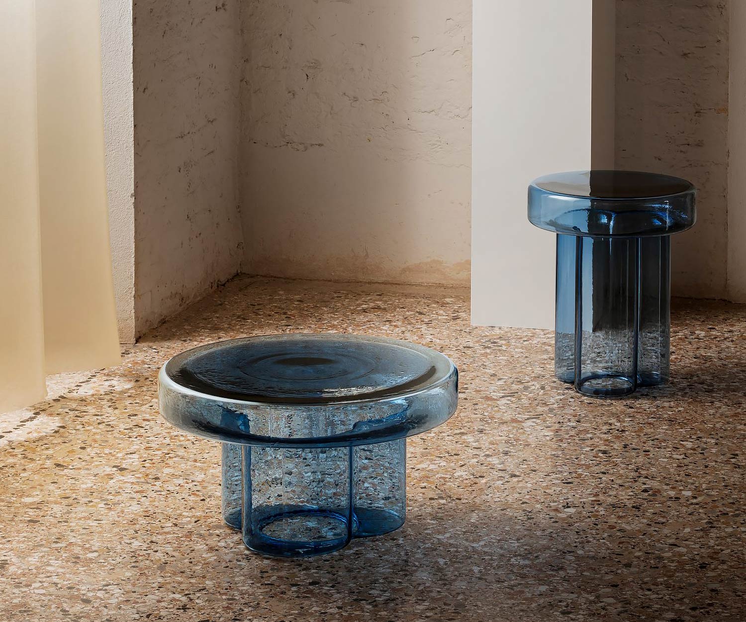 Miniforms Soda Design salontafel glas blauw Miniforms Soda Design salontafel glas blauw