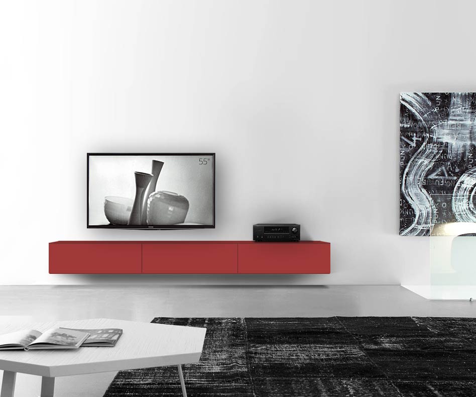 /Design lowboard wand B270 H33 5 mat rood /Design lowboard wand B270 H33 5 mat rood