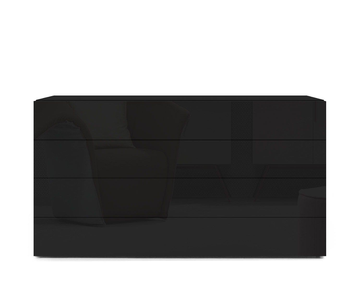 Novamobili Easy 4-zits ladekast B128 zwart418 Novamobili Easy 4-zits ladekast B128 zwart418