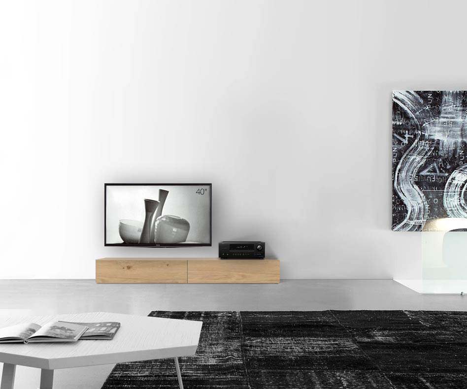 Livitalia Wood design lowboard configurator basis 180 cm 24 cm 56 cm licht eiken Livitalia Wood design lowboard configurator basis 180 cm 24 cm 56 cm licht eiken