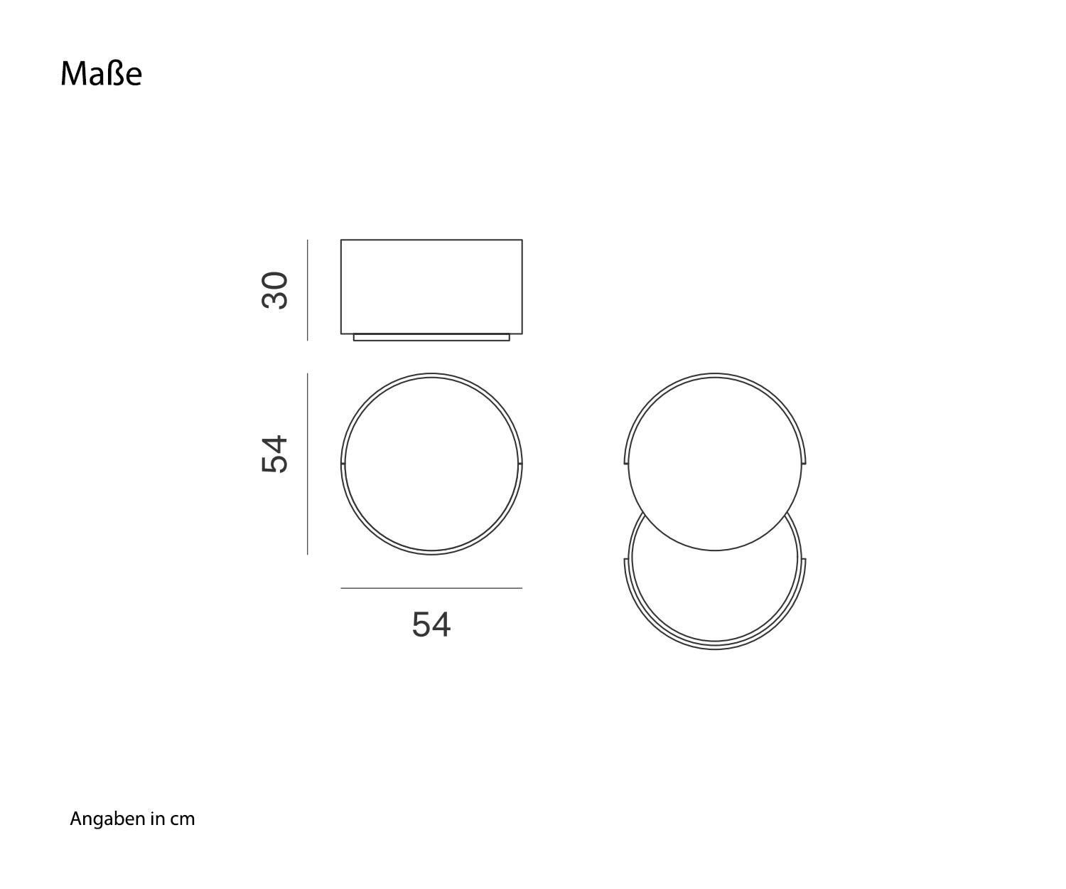 Novamobili Design bijzettafel Allout schets afmetingen Novamobili Design bijzettafel Allout schets afmetingen