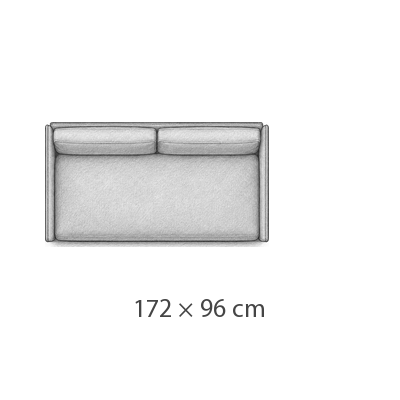172 × 96 cm · Slaapbreedte 145 cm