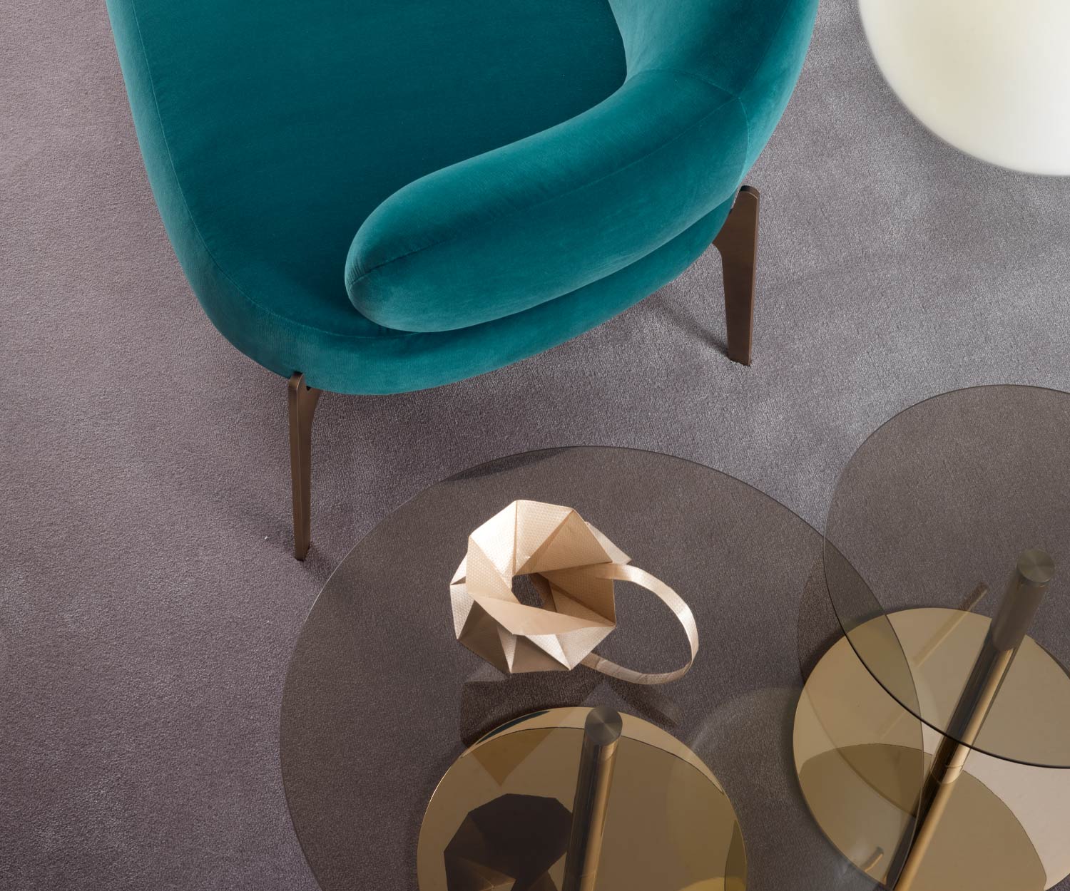 Hoge kwaliteit Marelli Sofa Glazen tafel Break Detail Tafelblad transparant Woonkamer fauteuil