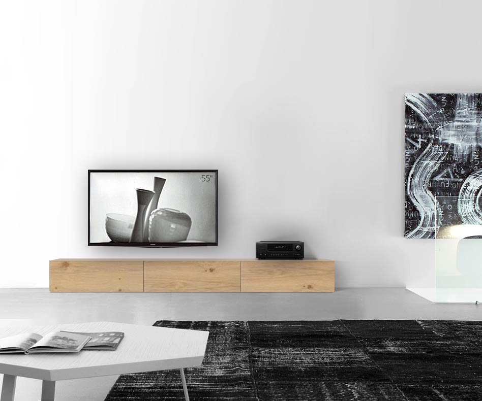 Livitalia Wood design lowboard configurator vloer 270 cm 32 cm 56 cm licht eiken Livitalia Wood design lowboard configurator vloer 270 cm 32 cm 56 cm licht eiken