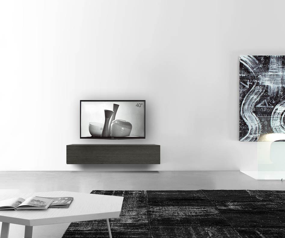 Livitalia Houten design lowboard configurator wand 150 cm 32 cm 46 cm grijs eiken Livitalia Houten design lowboard configurator wand 150 cm 32 cm 46 cm grijs eiken