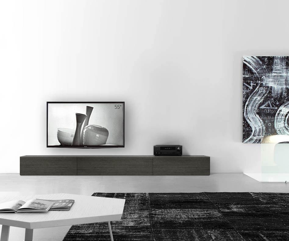 Livitalia Houten design lowboard configurator vloer 300 cm 32 cm 46 cm grijs eiken Livitalia Houten design lowboard configurator vloer 300 cm 32 cm 46 cm grijs eiken