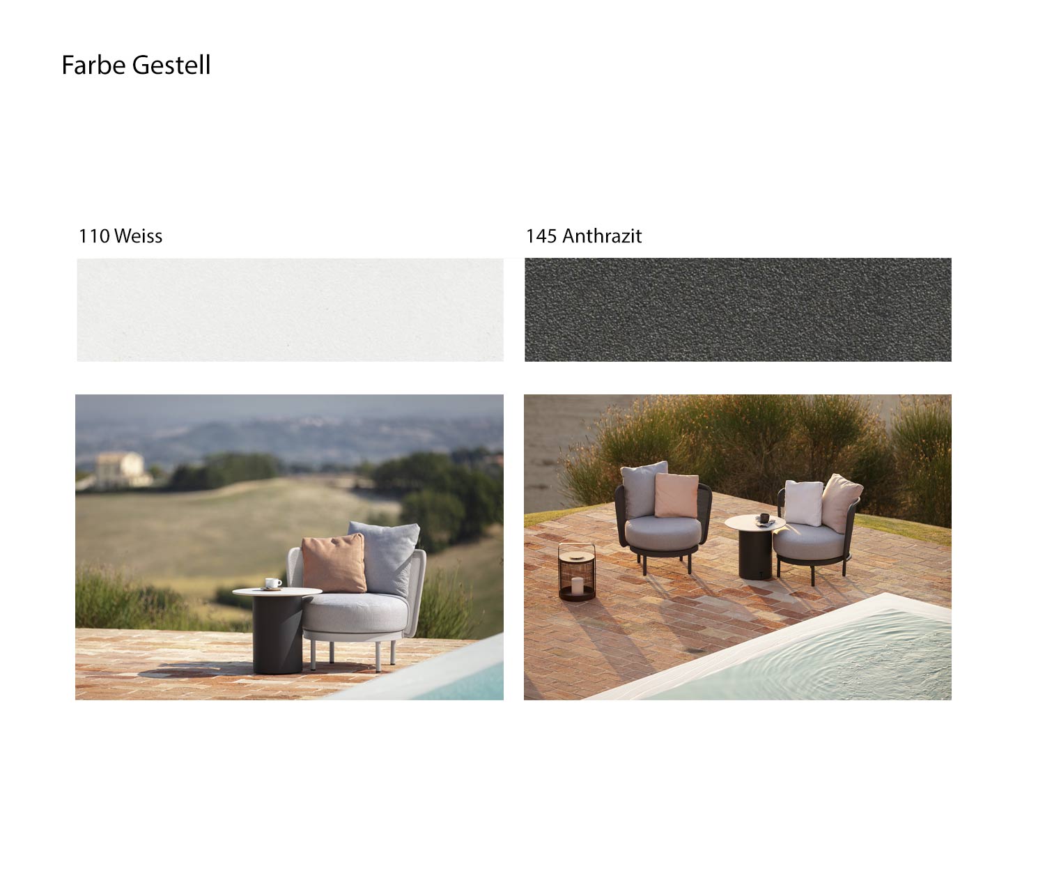 Todus Baza Rond Design Ligbed Framekleuren antraciet wit Todus Baza Rond Design Ligbed Framekleuren antraciet wit