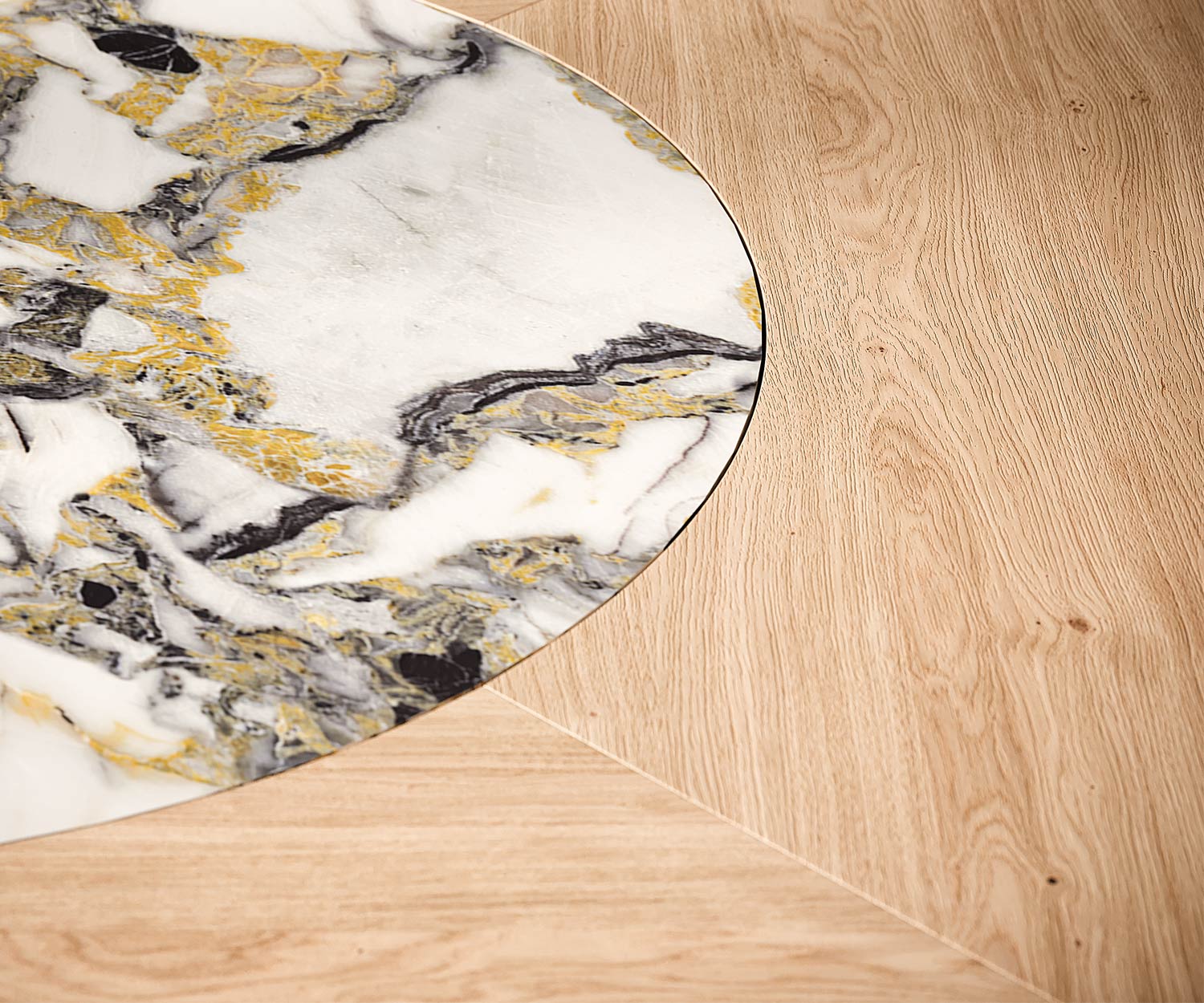 Design ronde eettafel eiken onderstel Design ronde eettafel eiken onderstel